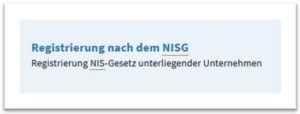 Button im USP - Service NISG Registrierung